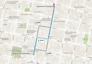 Mapa hacia La Mezcalería - Foto de Fundación Google Maps.